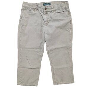 LRL Ralph Lauren Crop Jeans Womens Olive Classic Midcalf Cotton Straight Size 10